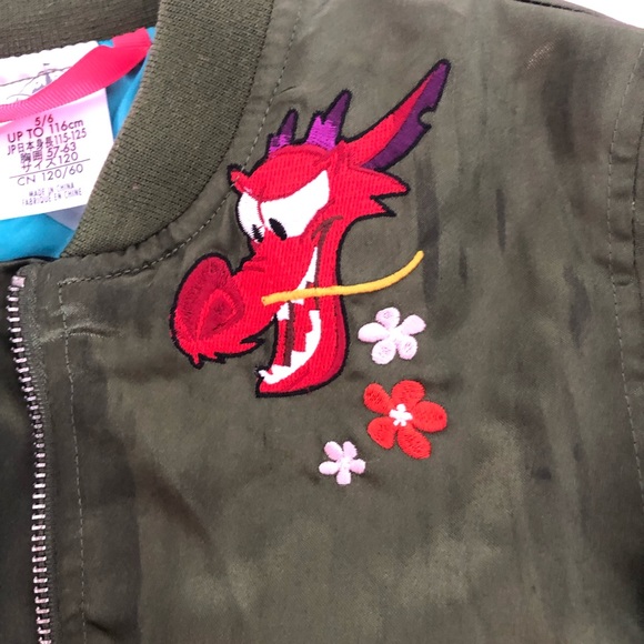 Disney Store Mulan Bomber Jacket Sz 5/6 - Picture 4 of 4